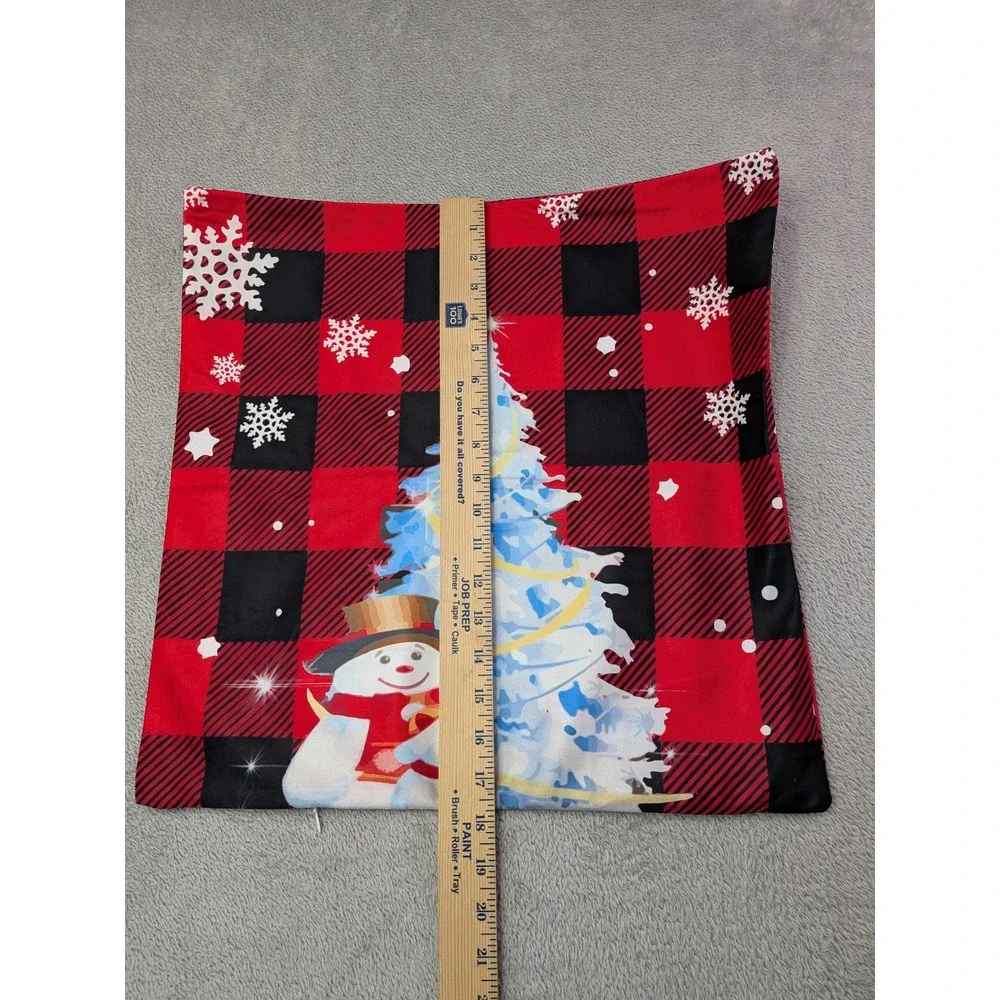 Christmas Pillow Covers Set Buffalo Plaid Snowman Truck Reindeer Holiday Decor